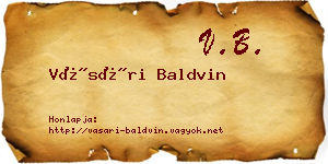 Vásári Baldvin névjegykártya